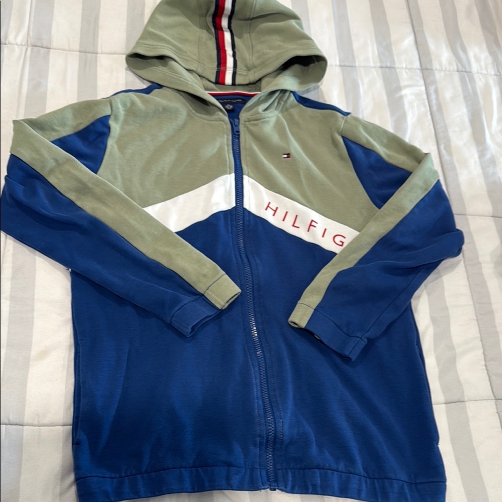 Tommy Hilfiger Kids Blue and Green Jacket